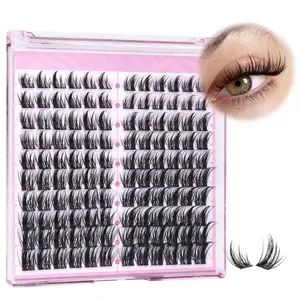 Natural Lash Clusters Spiky Eyelash Extensions Wispy Individual Lashes Manga Eyelash Individuals 120 Pcs CC Curl Cluster Eyelash Extensions 10-16MM Mixed DIY Lash Extensions