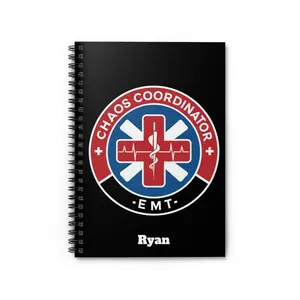 Personalized Chaos Coordinator EMT Spiral Notebook - Perfect Gift for Paramedics, Nurses, Healthcare Workers, Emergency Responders, Medical