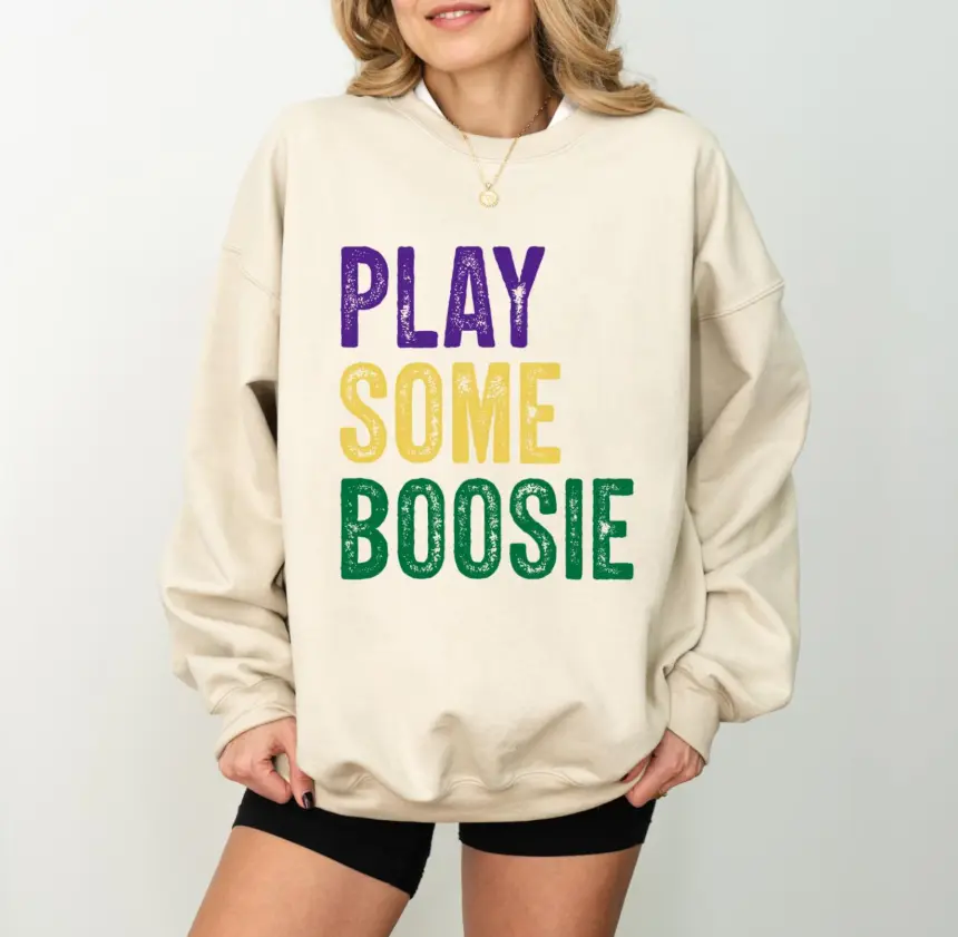 Mardi Gras Shirt, Play Some Boosie Top, Louisiana Shirt, Mardi Gras Outfit, Unisex Shirt for Mardi Gras Carnival