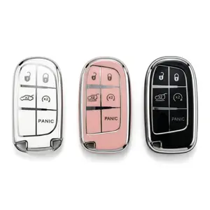 5-Button TPU Car Key Case Cover for Jeep Dodge Chrysler | Full Protection
