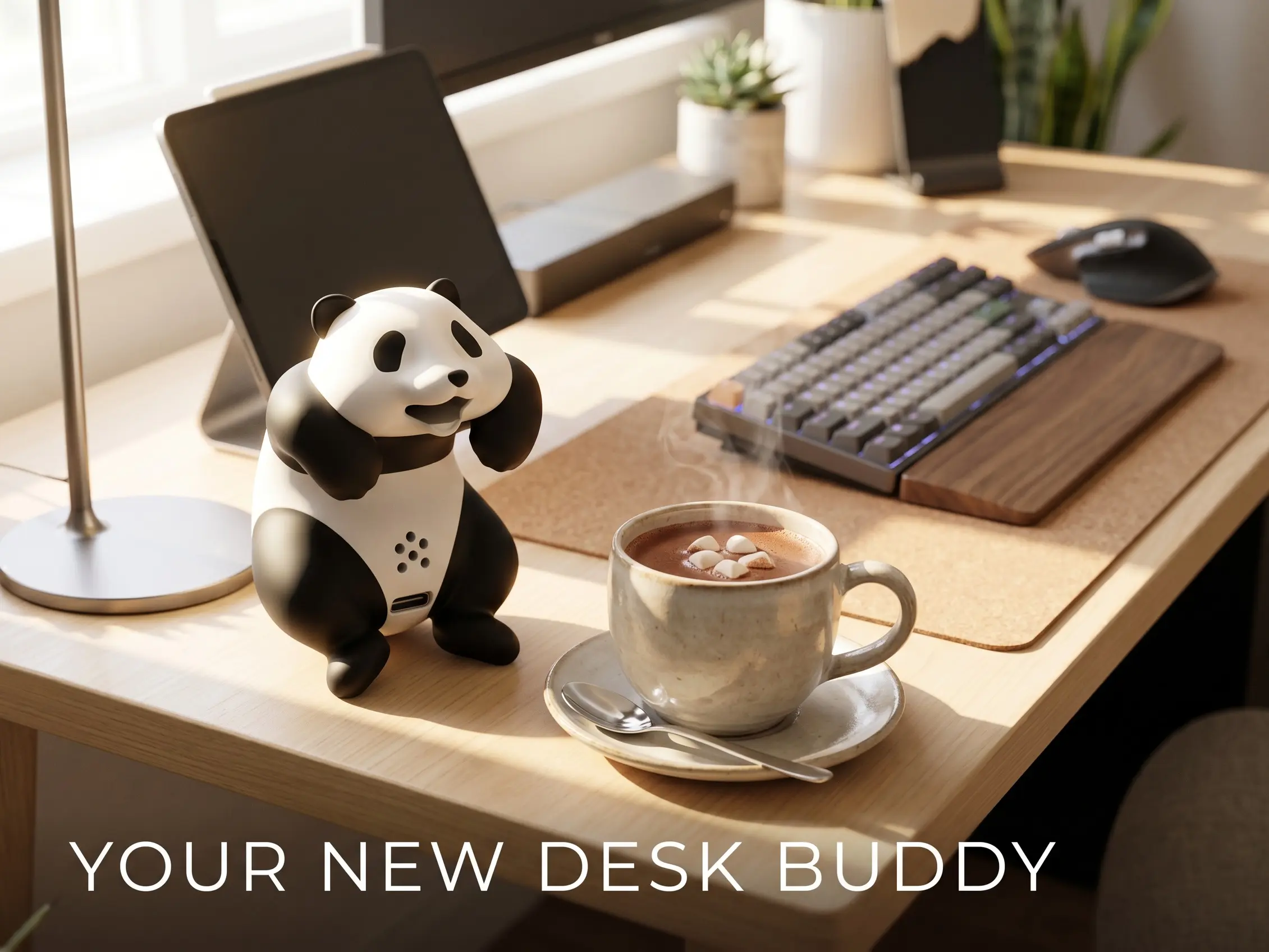 Adorable Animal Panda Mug Cooler Fan, Clip-On Unisex Kawaii Desk Gadget That Chills Drinks Quickly, Office Gift for Hot Coffee & Tea, Summervibes Drinkware