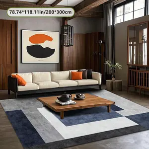 Modern Geometric Print Velvet Rug, Modern Area Rug, Home Decor Carpet for Living Room, Hallway, Bedroom, Entrance, Indoor Outdoor Holiday Decoration