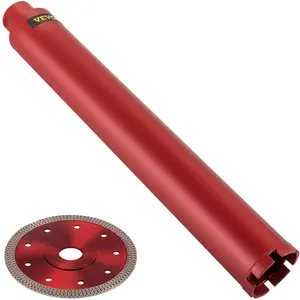 【DealsForYouDays】VEVOR Diamond Core Drill, 2.5\"/63mm Diameter Core Drill Bit, 14\"/355mm Concrete Core Drill Bit, 5/8\"-11 Thread Core Bit, Wet Drill Core Bits with a Blade, Diamond Dry/Wet Coring Bit For Concrete Br