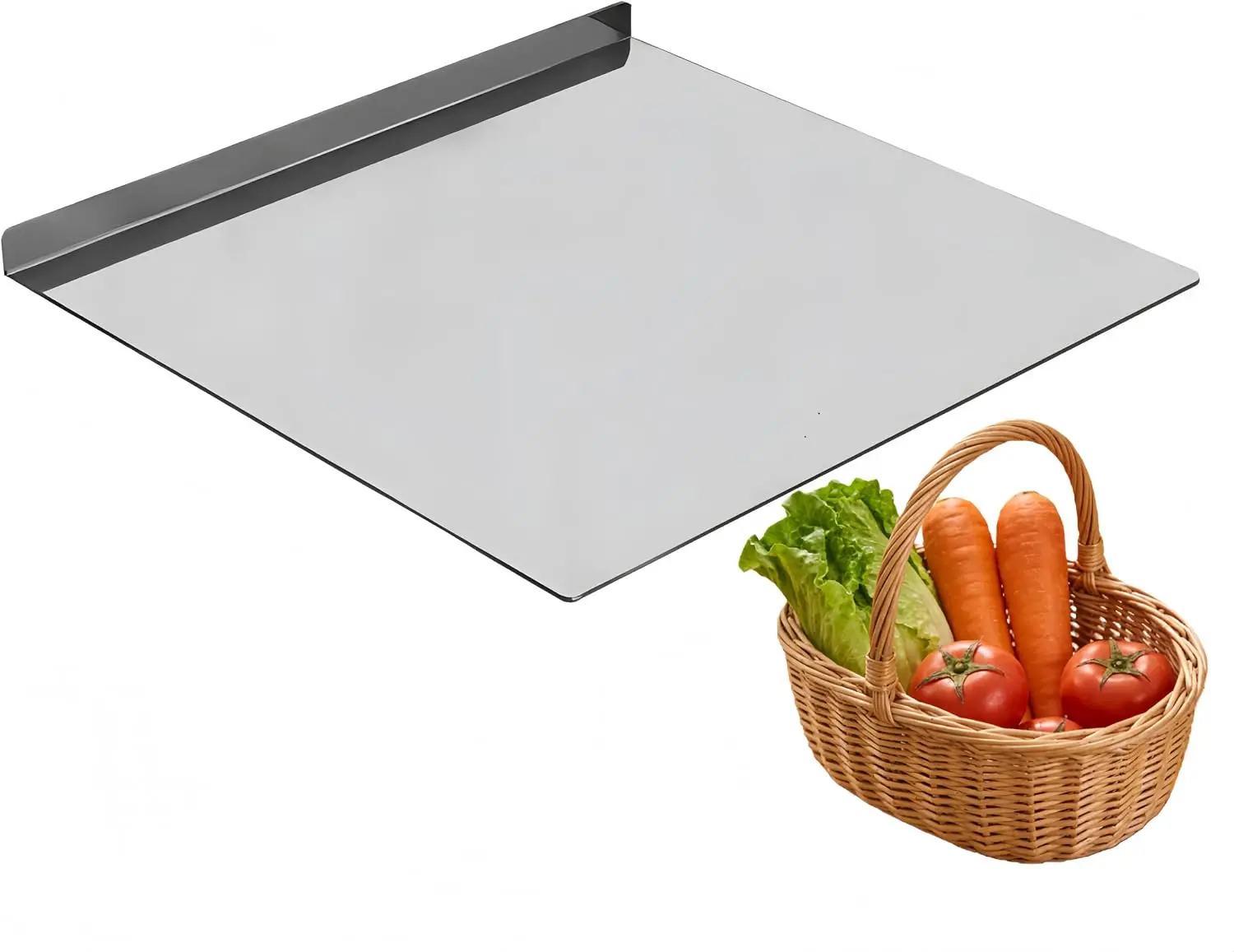 Stainless Steel Cutting Boards for The Kitchen, Suitable for Meat, Fruits, Vegetables, Bread, and Baking Large-sized Cutting Boards (40 x 30cm/15.7 x 11.8 in)