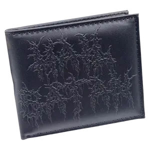 Hail Satan Bi Fold Wallet - Rock Gothic Style with Embossed Death Metal Design, 3 Card Spaces, I.D. Holder, Billfold Slots, and Eyelet for Wallet Chain