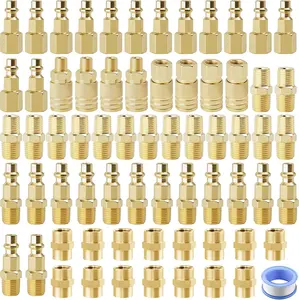 Air Coupler & Plug Kit,67Pcs 1/4" NPT Air Tool Fittings Set,Quick Connect Air Hose Fittings Air Compressor Accessories