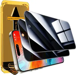 【FREE TOY GIFT-cute balanced pig】2PCS Magicjohnes Privacy Protections Screen Protector Tempered Glass Film for iPhone 11 12 13 14 15 Plus Pro Max, Auto Dust Elimination, Bubble Free, Full Cover, Anti-spy, Anti-fingerprint, Anti Glare, Anti-Scratch