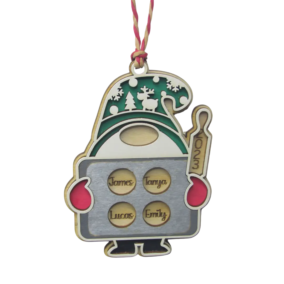 Personalized Family Christmas Ornament Gnome