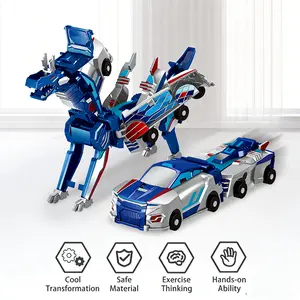 Magnetic Collision Transforming Car Toy 2 Mini Cars Combine into Flying Dragon Automatic Transformation STEM Gift for Kids Boys Girls