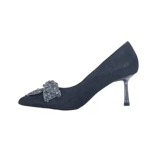 SHERRY Heel | Crystal Bow Sparkle Kitten Heel