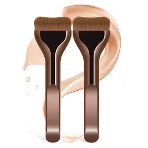 1pcs U-Shaped Foundation Brush, Wide Tongue Shape, Flat Head Soft Bristles, Makeup Tool, No Scratch Concealer, Fits Face Perfectly, Makeup Blending Brush