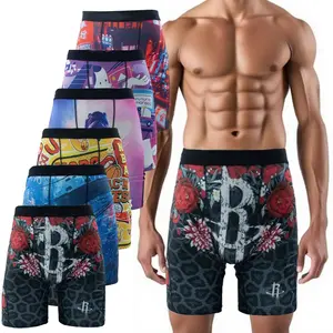 6 PCS Fashion Sexy Breathable man underwear , Printed Panties Lingerie Underpants Boxershorts Plus Size Boxers Briefs XXXL