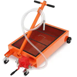 [FLASH SALE] Garvee Oil Drain Pan, 15 Gallon Low Profile Oil Drain Pan with Hand Pump,57L Oil Change Pan with 8ft Hose & Folding Handle, Rolling Oil Drain Cart for Car, SUV, Trucks Oil Draining