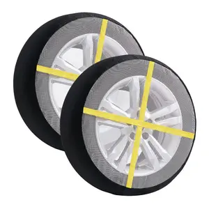 VEVOR Thickened Snow Socks for Tires, Full Coverage Tire Socks with Polyester Fiber, Snow Traction Tire Cover for Car, SUV, Pickup and Truck (Pack of 2)-Large