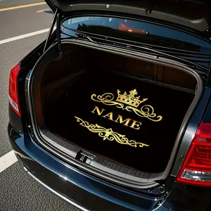 A customizable car trunk mat that can feature your name and personalized crown design - compatible with all car models. It's an ideal holiday gift and an essential accessory for your vehicle, a stylish trunk mat
