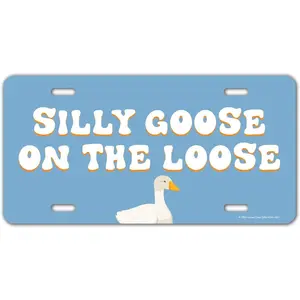 Honey Dew Gifts, Silly Goose on The Loose, Funny License Plate, Decorative License Plate, Vanity Plates, Front Tag Plate, Novelty License Plates, Women Car Accessories, 12 inch by 6 inch, HDG-1631