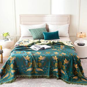 boho style floral print travel blanket, 1 count valentine's day soft lightweight blanket for sofa, bed, home decoration, gift for her, lightweight throw blanket