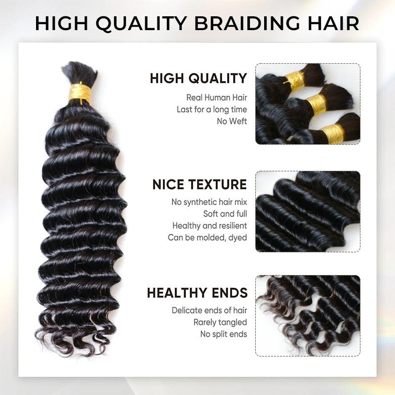 ISEE 1 Pcs/50g Natural Black & Highlight Brown Color Deep Curly & Afron Curly Bulk Hair Extensions For Braiding Deadlock Human Hair #TikTokShopHolidayHaul