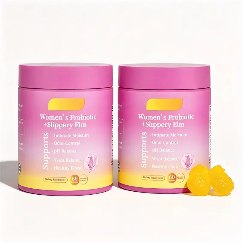 Her Juicy  Feminine Probiotics Gummies- All in One Solution with Slippery Elm and Prebiotics&Lactobacillus Probiotic Blend for Women’s pH Balance and Dryness - Hawaiian Pineapple Gummies 60 Count women supplements