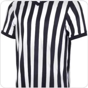 V-Neck Black & White Referee Jersey