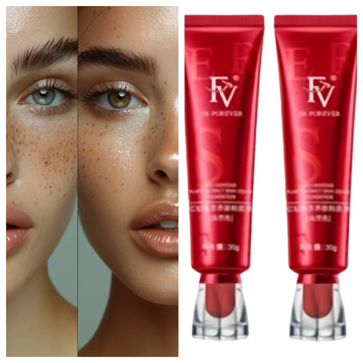 FV Liquid Foundation 2PCS Set, 30g x 2, High Coverage Long-Lasting Waterproof Matte Foundation, Smooth Natural Finish Face Makeup
