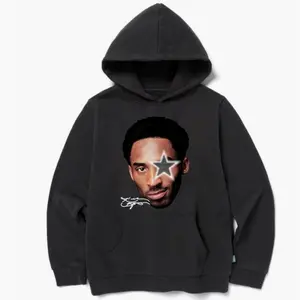 Ships within 24 hours. Youth & Adult Kobe Big Face Grey Star Graphic Hoodie Unisex Pullover Streetwear Basketball Style. Perfect fan gift or birthday present.