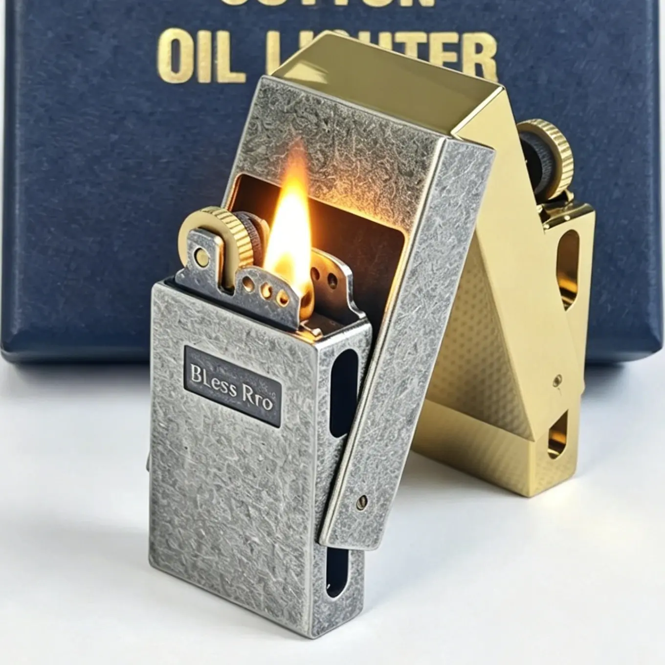 Slide open decompression kerosene lighter, retro classicgrinding wheel lighter, retro metal kerosene lighter