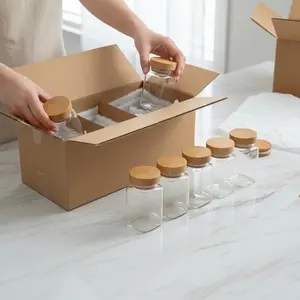 Professional Kitchen Storage Solution 12 Square Spice Jar Set Wooden Lids Seal Fresh Transparent Glass Clear At A Glance Improves Cooking Efficiency By