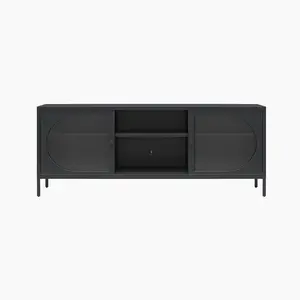 Luna Metal TV Stand with Fluted Glass for 65" TVs