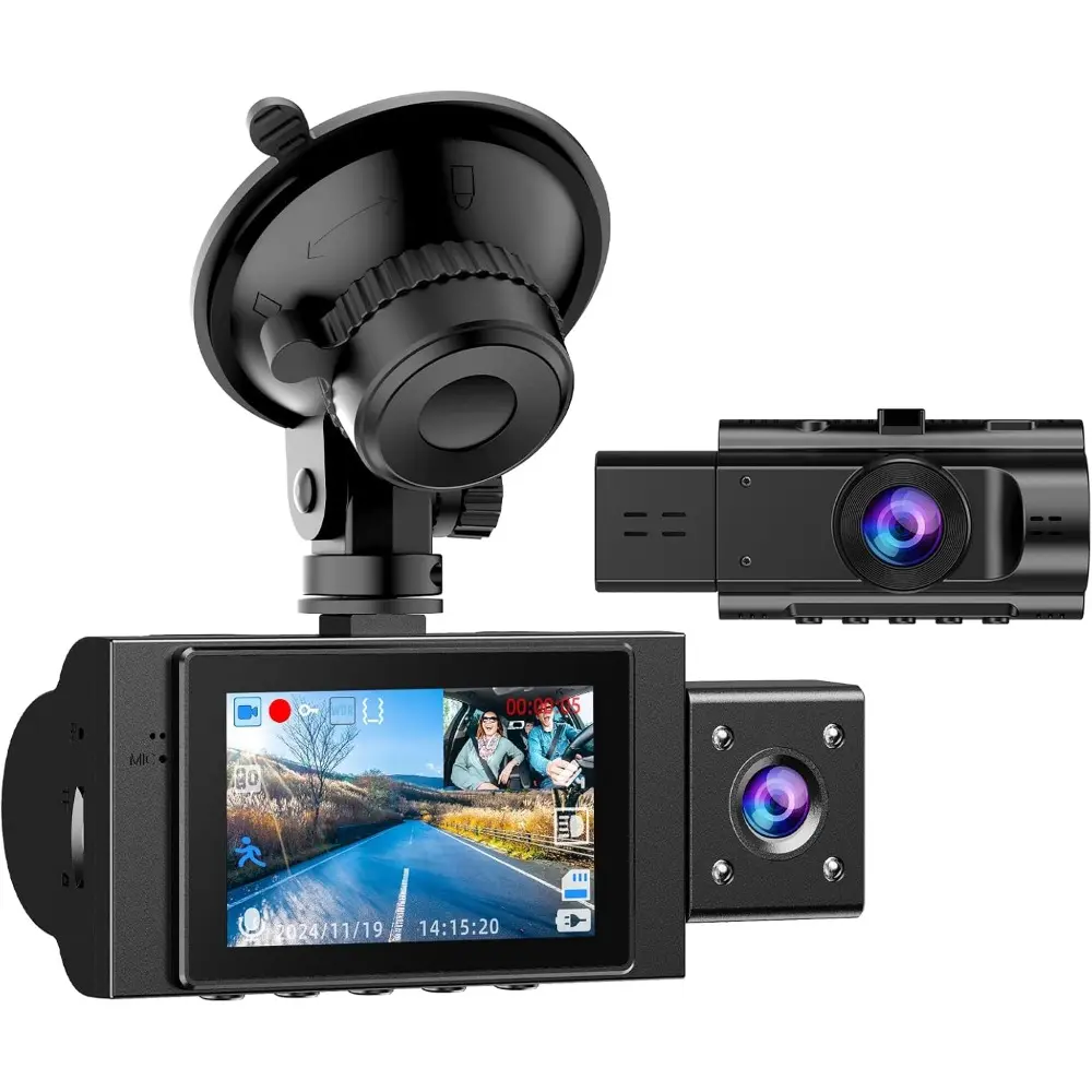 Dual Dash Cam Front and Inside FHD 1080P Dash Camera For Cars, Dashcams With Infrared Night Vision, Car Camera Driving Recorder 24H Park Monitor Motion Detection G-Sensor For Taxi,Uber