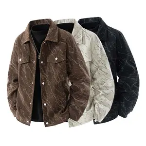 American retro embossed corduroy jacket, loose version comfortable and warm, autumn and winter leisure, commuting versatile models