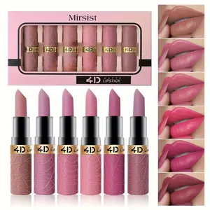 6-Piece Vibrant Matte Long-Lasting Lip Gloss Set - Waterproof, Suitable for All Skin Types, Ideal for Ladies, Beauty Lovers, A Gift for Mom, A Makeup Gift, or A Romantic Occasion.