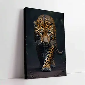 1-Piece Animal Art Prints, Leopard Print, Cheetah Poster, Leopard Poster Aesthetic Wall Art, Luxury Prints Jaguar Poster,Modern Wall Decor Canvas Posters, Solid Wood Frame, Waterproof & High-Definition, Ideal Gift Set, Modern Home Decor