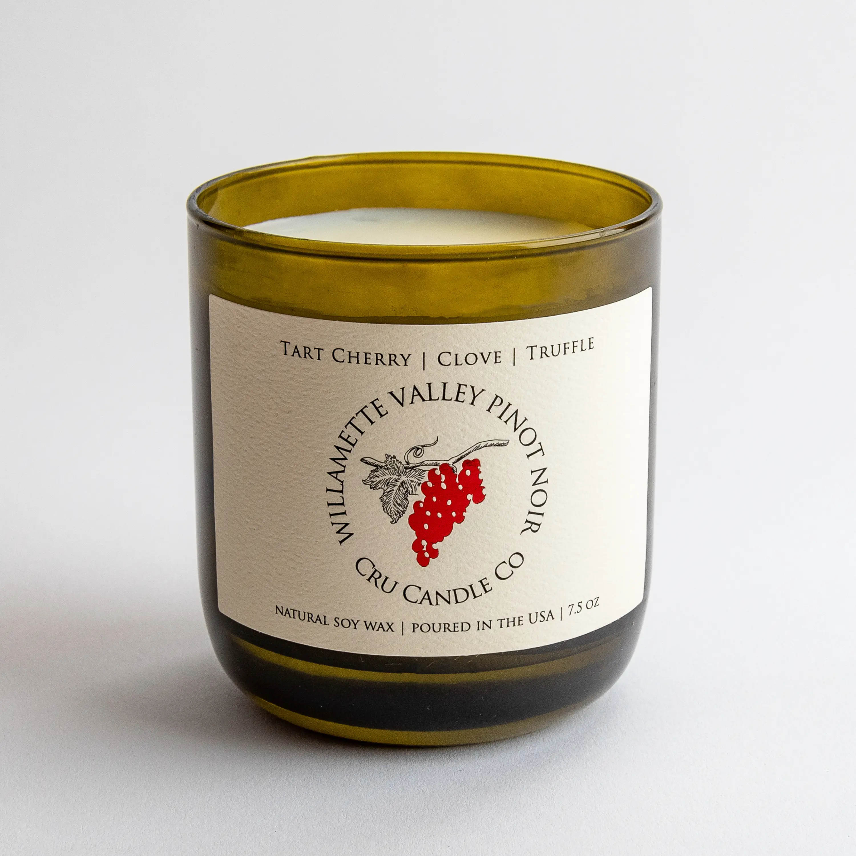 Willamette Valley Pinot Noir Aroma Candle, Cruelty-Free Decorative Home Decor Piece with Tart Cherry and Truffle Notes, Light-Scented, Gift Box Included