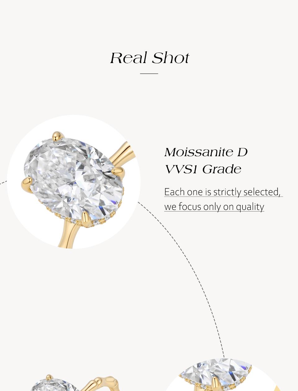 ATTAGEMS Bamboo Design 4.5CT Oval Cut Lab-Grown Moissanite Ring for Women 18K Gold Plated Ring Engagement & Wedding Rings Anniversary Gift Fine Jewelry New R431 tiktokshopbacktoschool