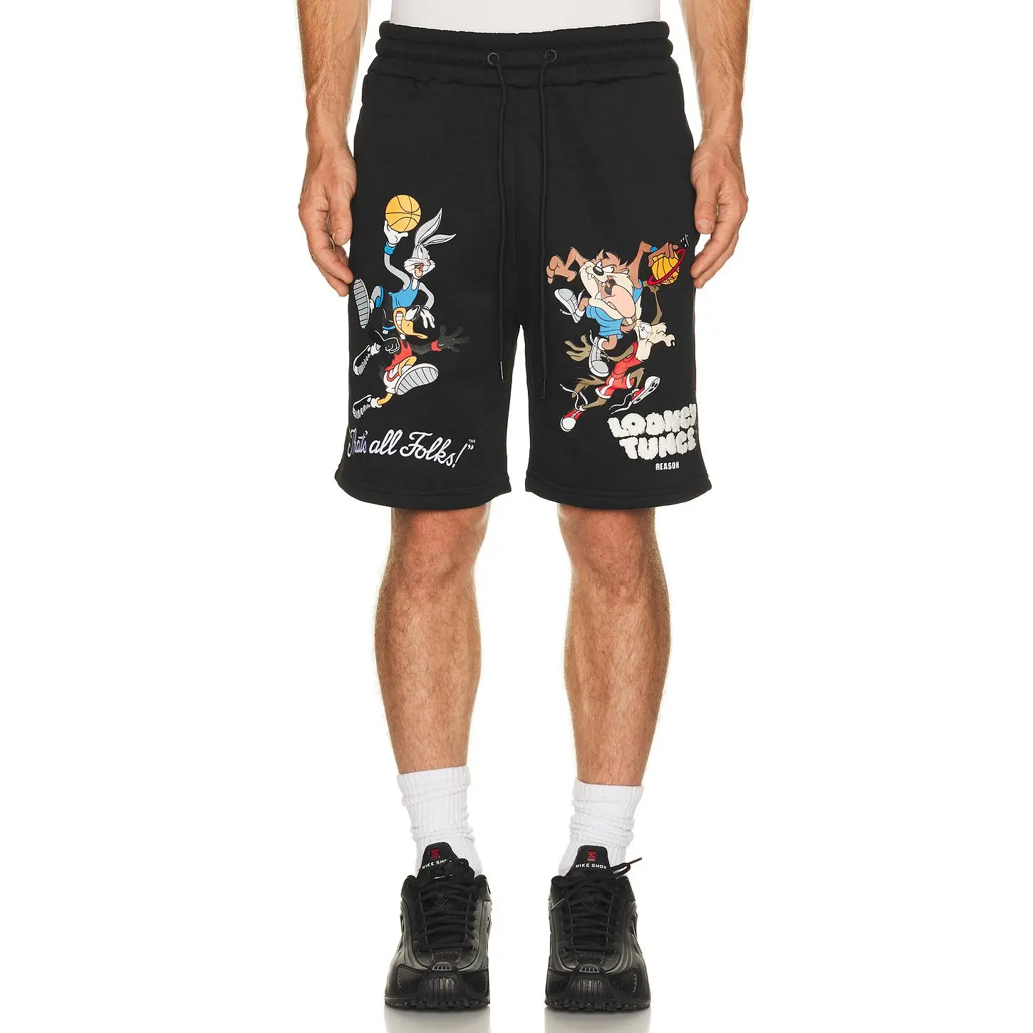 REASON Looney Tunes Basketball Short in Black