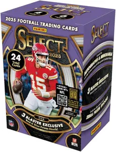2025 Panini Select Football Trading Card Blaster Box(Exclusive Red and Blue Prizm Shock)