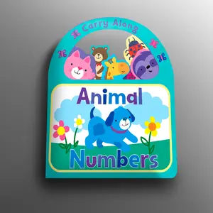 Animal Numbers Carry Along Board Book - Early Childhood Development Math Learning Tool for Infants