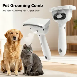 Cat Dog Hair Remover,Pet Steam Brush, Adjustable Pet Hair Remover,Pet Steamy Mist,Steam Pet Brush for Pet Hair 3-IN-1 Steamy Cat Brush Grooming Comb for Dogs Steam Brush for Cats Remove Flying Fur Steam Advanced Pet Hair Removal Comb pet pal brush