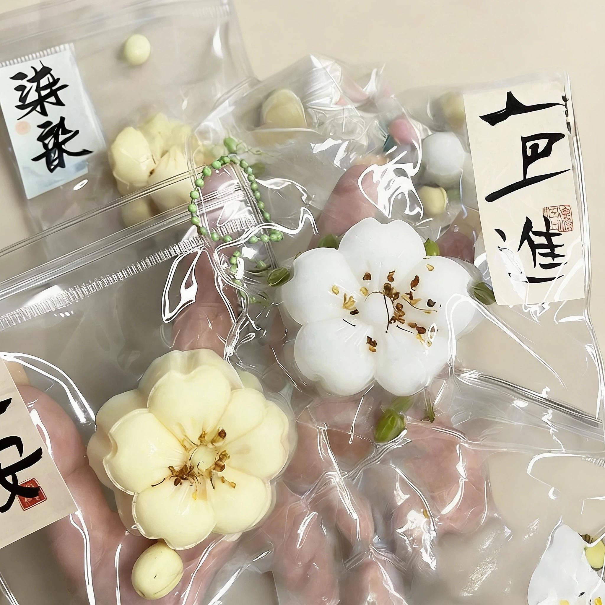 Adorable Mini Dumpling & Osmanthus Cake Squishy Keychain, Soft Squeeze Stress Relief Fidget Toy, Funny Decompression Pendant, Trendy Novelty Gift for Young Adults