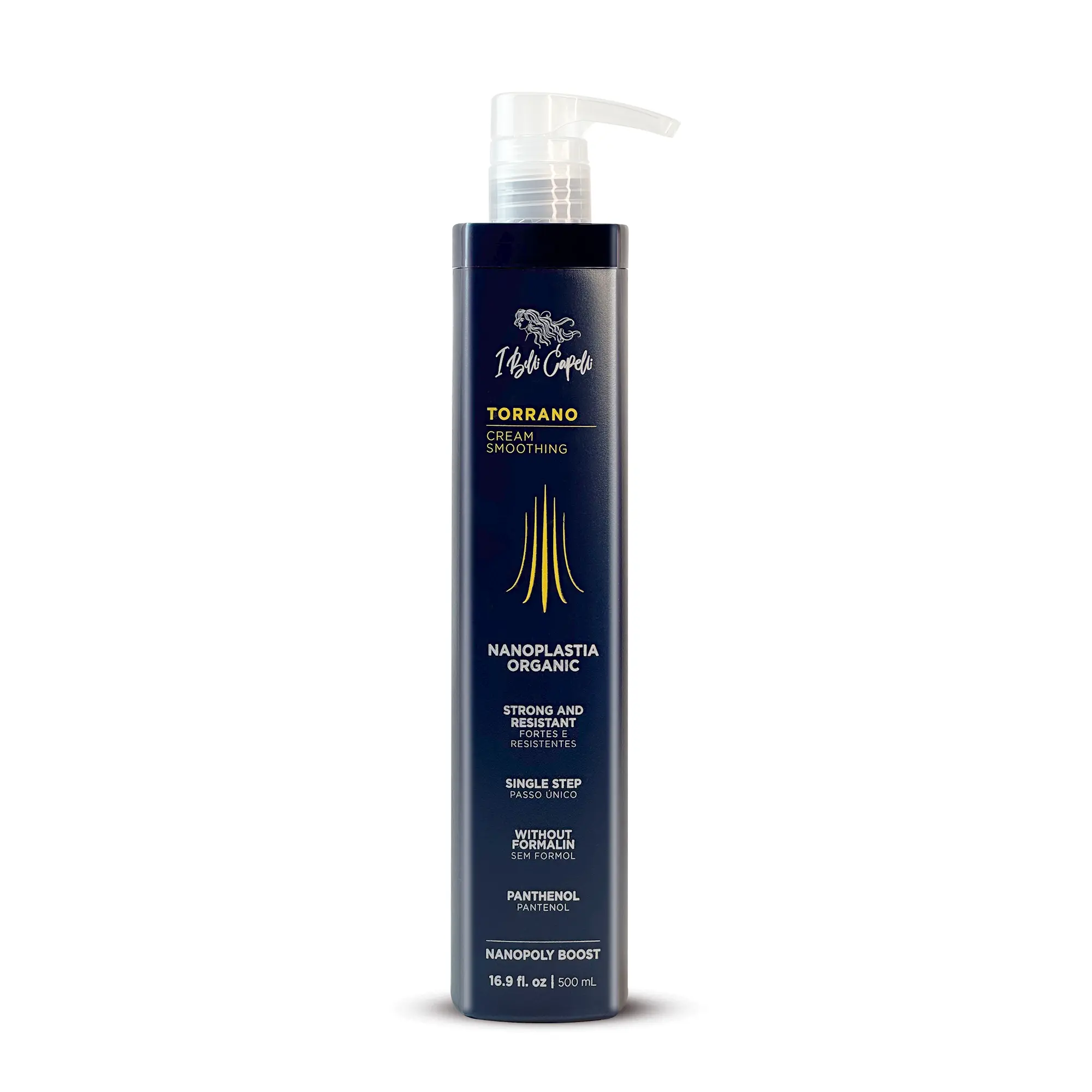 I BELLI CAPELLI Torrano Nanoplasty Organic Hair Mask, Intensive Single-Step Thermal Sealing with Keratin, Repairing Treatment for Chemically Treated Hair, Professional Haircare Product - 500ml