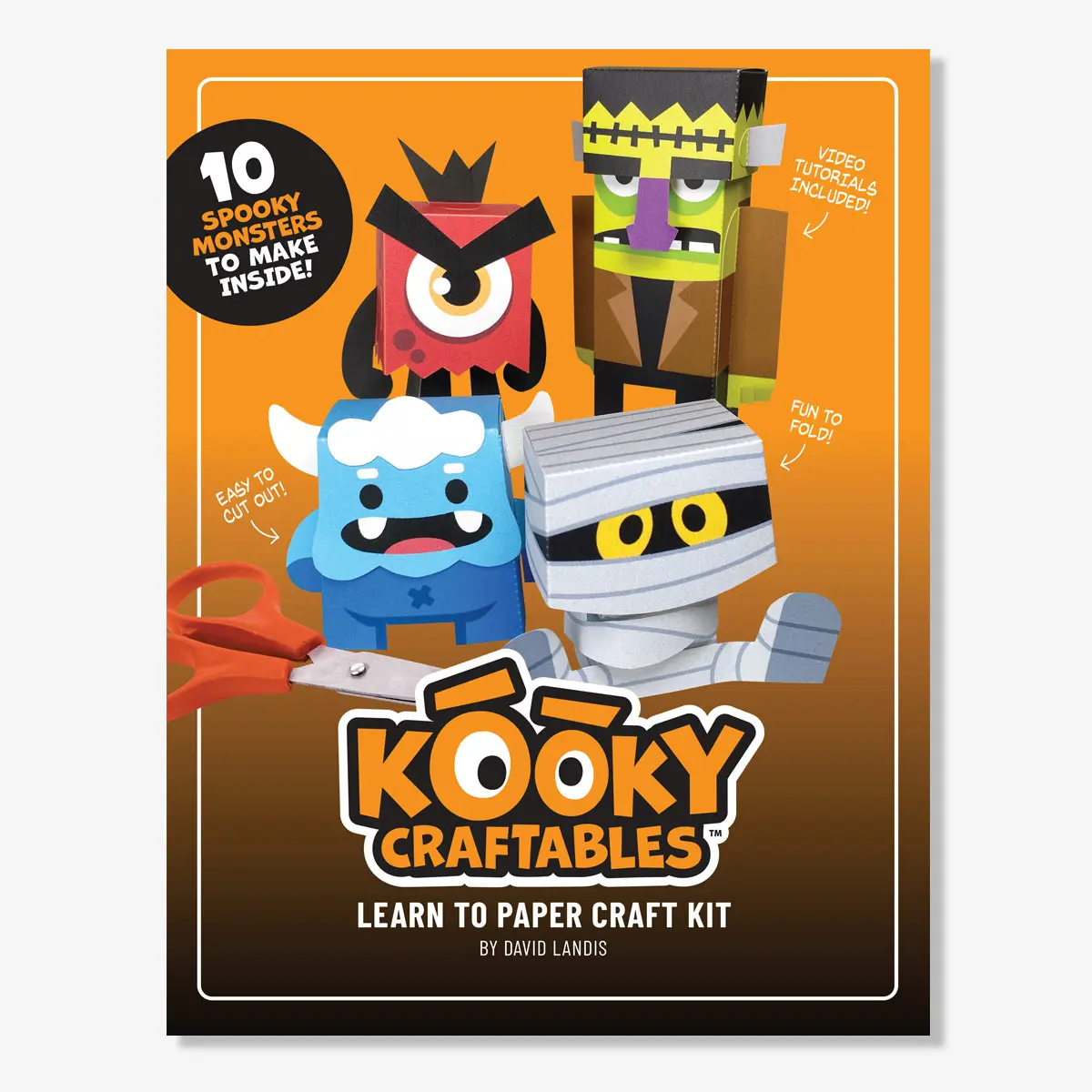 Kooky Craftables Craft Kit with 10 Spooky Monsters - Learn to Paper Craft