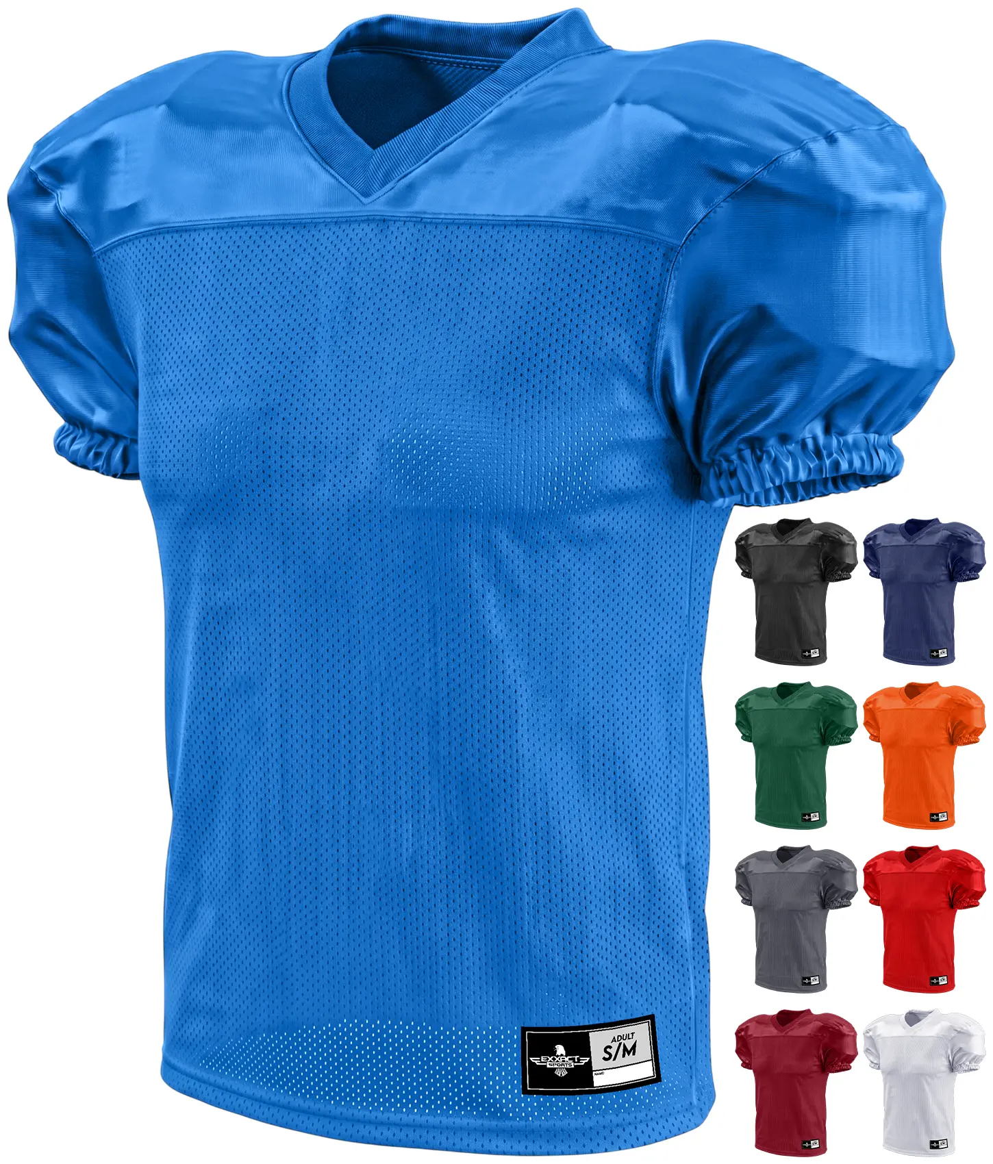 Exxact Sports Men’s Football Practice Jersey - Pro-Style, Lightweight, Breathable Mesh Football Practice Apparel for Men (Royal Blue)
