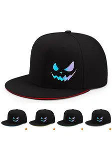 Adjustable unisex hip-hop street cap skull print, lightweight snapback hat suitable for outdoor sports,parties, and everyday casual wear Hip-hop hat, party accessory, breathable fabric stylish headwear,for music festivals baseball caps