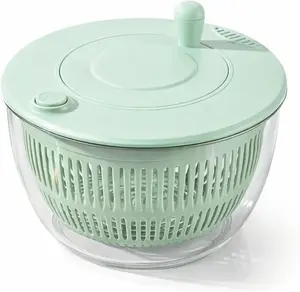Large 3-in-1 Salad Spinner for Vegetable and Fruit Washing, Lettuce Spinner with 5-Blade Slicer, Egg Yolk Separator, 5.3 Qt Salad Bowl and Strainer Set for Efficient Salad Preparation outdoorfun