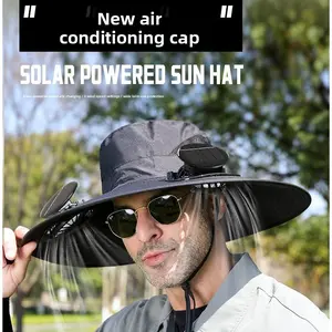 Solar powered sunshade fan fishing hat for men, summer outdoor hiking sun protection, UV protection fishing hat, air conditioning hat Distressed Unisex Snapback Hat Adjustable Solid Snapback Hats Warm Compression Knee Protection ashton hall shin pad