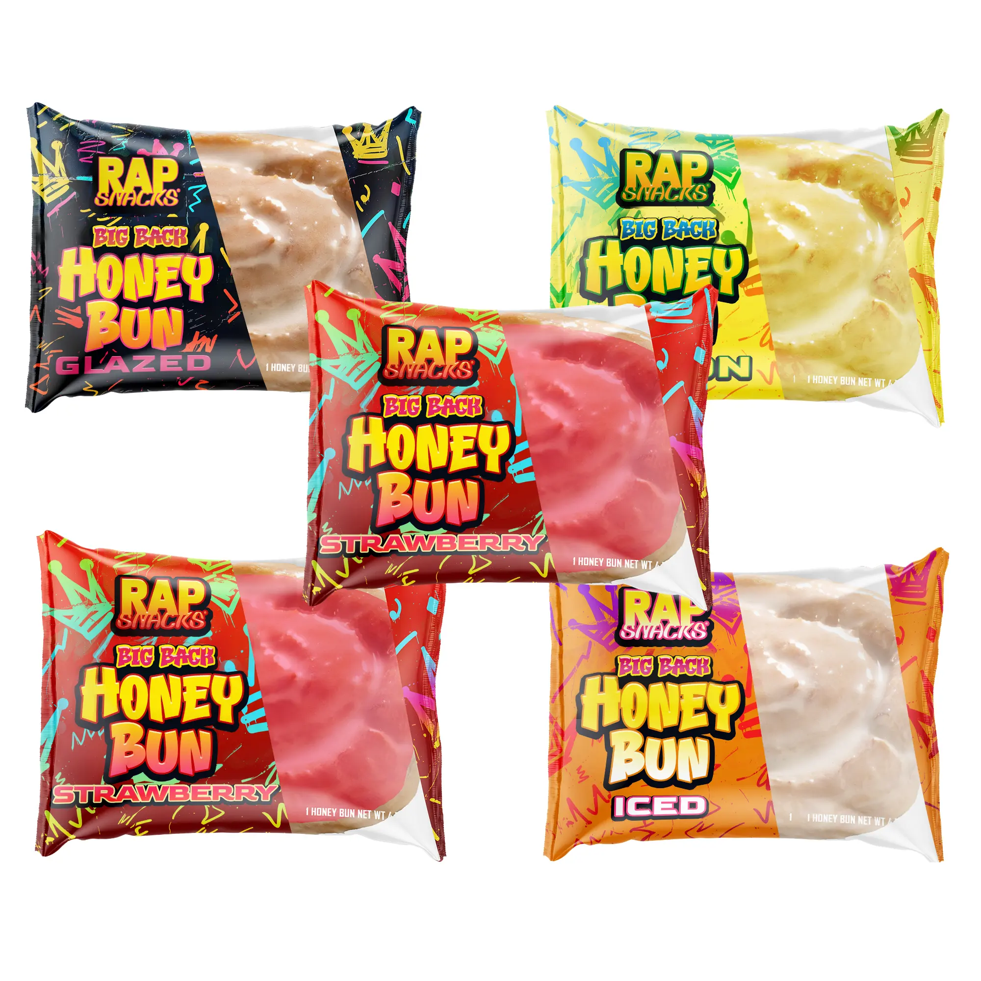 Rap Snacks Big Back Honey Buns Variety Pack (5 Pack)