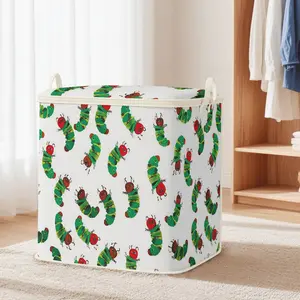 Large Capacity Foldable Storage Bag, Caterpillar Print, Durable Non-Woven Fabric, Perfect Home Gift, Suitable for Blankets, Quilts, Clothes