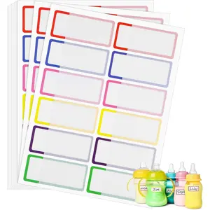 120 count  Bottle Labels for ,  School Name Labels Stickers Self-Laminating Multipurpose Write-On Name Labels for  Sippy Cup Water Bottle Lunch Box