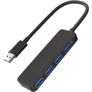 USB 3.0 Hub, 4-Port USB Hub Splitter USB Expander Ultra Slim Portable USB Hub for Laptop, , Flash Drive, HDD, Keyborad, , Console, Printer, Camera Compatible with Windows, , Linux